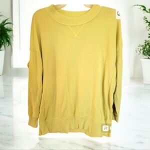 Aerie Chartreuse Yellow Long Sleeve Scoop Neck Tunic Size Small